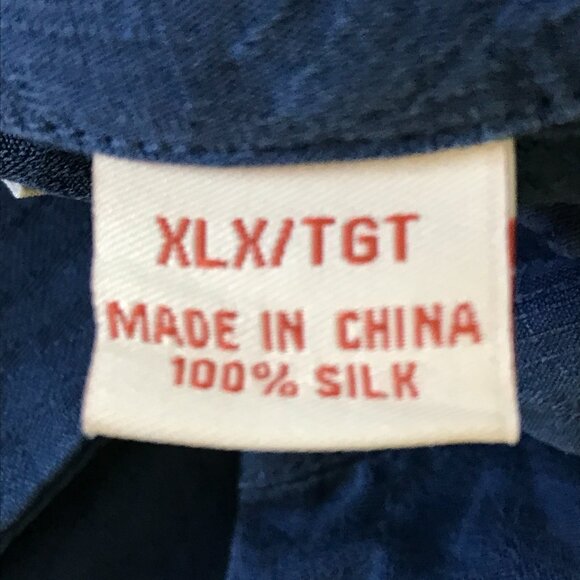 Tommy Bahama 100% Silk Hawaiian Shirt Men XL Blue Button Up Pocket Short Sleeve - Picture 4 of 12